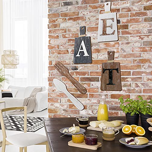 Jetec Cutting Board Eat Sign Set Wall Decor, White, Grey, Dark Brown - color: White, Grey, Dark Brown
