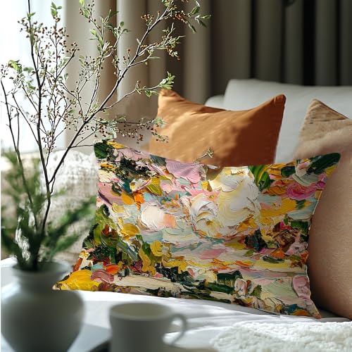 Abstract Colorful Floral Lumbar Throw Pillow Cover 12x20 Double-Sided - color: Abstract -15