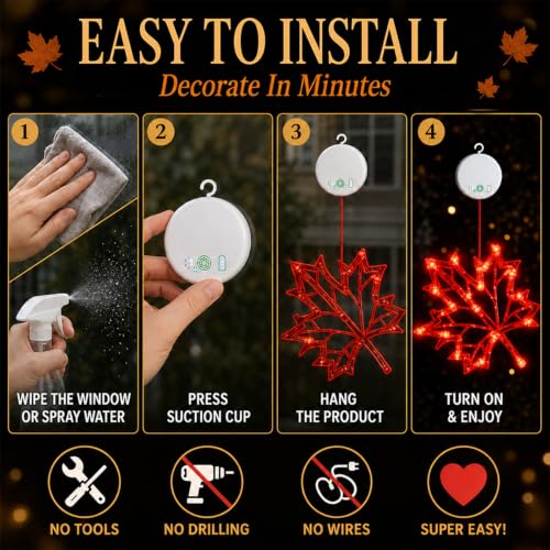 LOLStar Fall Decor Fall Lights 2026, Thanksgiving Decorations LED Lights - size: Acorn, Pumpkin, Maple leaf