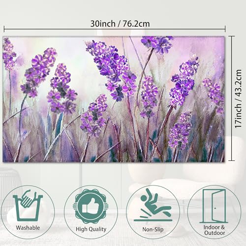 Welcome Mats Vintage Lavender Indoor Front Door Mats for Home Entrance, Super Non-Slip Floor Mats for Home Entryway, Outdoor Welcome Mat, Easy Clean, 17x 30 inch - color: Elegant Purple Flowers