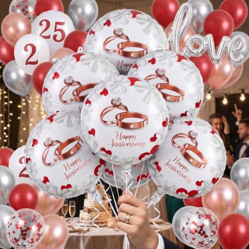 10PCS Happy Anniversary Party Balloons Decorations