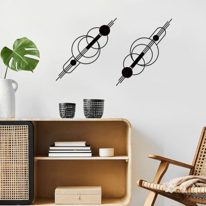ruelen 2 Pcs Small Metal Abstract Wall Art - color: Geom 80