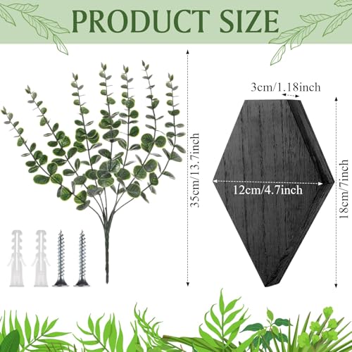 Chunful 2 Pcs Wooden Wall Planter Decor,Black,7.1 x 4.7 x 1.2 Inches - color: Black, size: 7.1 x 4.7 x 1.2 inches