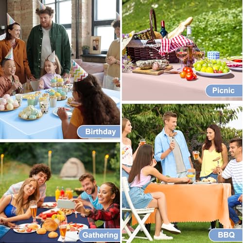 NatNarr 6 Pcs Light Blue Tablecloth, Scalloped Baby Blue Table Cloths - color: Light Blue, size: 6 Pack