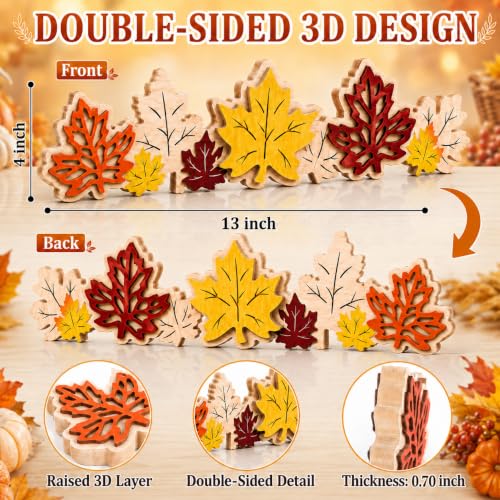 Fall Tabletop Decor Wooden Sign, Maple Leaf Fall Shelf Decor for Home - color: MapleLeaf