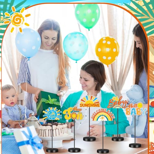 DoubleFill 6 Pcs Here Comes the Son Baby Shower Table Decoration - style: Here Comes the Son