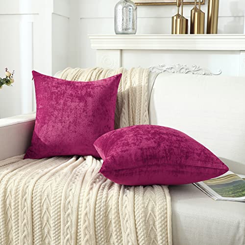 Jeneoo Fuschia Pink Decorative Throw Pillow Covers Soft Chenille Comfy Lumbar Couch Cushion Case Decor (Set of 1, 14 x 36 Inches) - color: Fuschia Pink, size: 36" x 14" (Pack of 1)