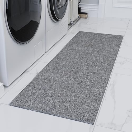 Ottomanson Door Mat Indoor Entryway Runner Rug – Non-Slip Durable Low-Pile Runner with Stain-Resistant Surface, 20" x 59", Gray - color: Grey