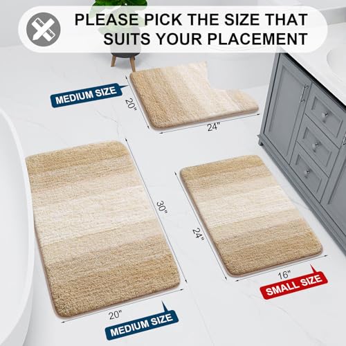 Arotive Microfiber Bathroom Rugs, Shaggy Soft Absorbent Bath Rug, 59x24 - color: Camel, size: 59" X 24"
