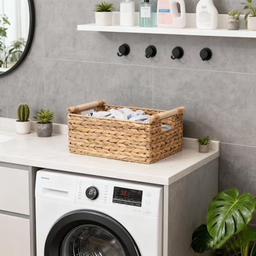 Rectangle Water hyacinth wicker storage basket Organizer(Medium) - size: Medium