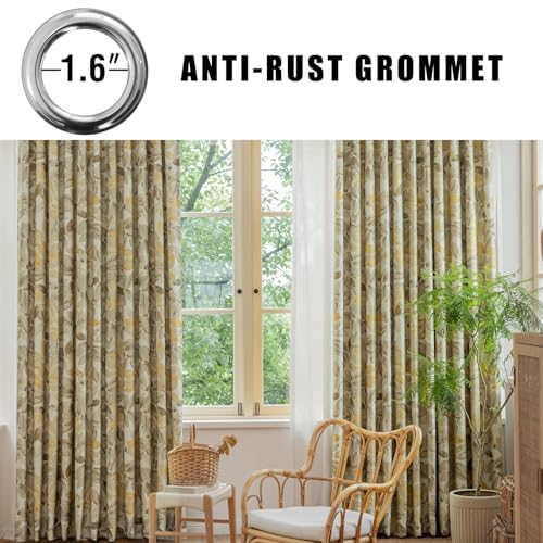 SUOUO Vintage Mocha Brown Floral Blackout Curtains 84 Inches 2 Panels - color: Brown, size: 52"W x 84"L (Pack of 2)