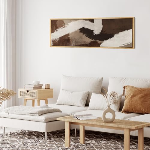 MUDECOR Large Framed Canvas Print Wall Art Contemporary Abstract Dynamic Black and White Illustrations Antique Retro Fine Art Illustrations Decorative Colorful for Bedroom - 60"x20" - color: A06-2402-na05, size: 60"L x 20"W