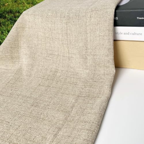 Oindec 2 Pack Faux Linen Farmhouse Valance Curtains, 54x15 inch, Khaki Tan - color: Khaki Tan, size: 54"W x 15"L (Pack of 2)