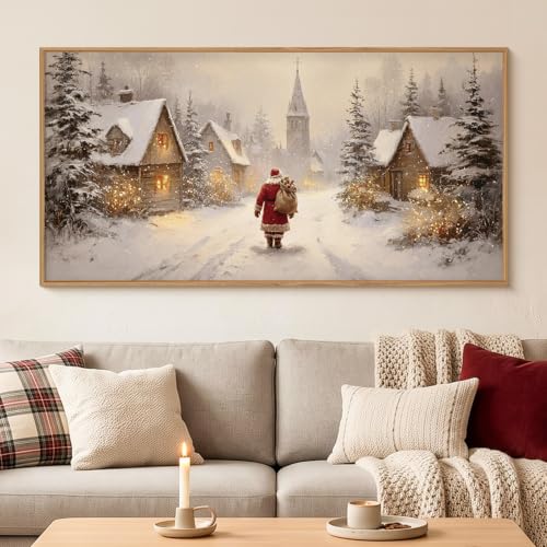Large Christmas Santa Claus Framed Canvas Wall Art Set-40"x20"x1 - color: Christmas Santa Claus Wall Art, size: 40"L x 20"W