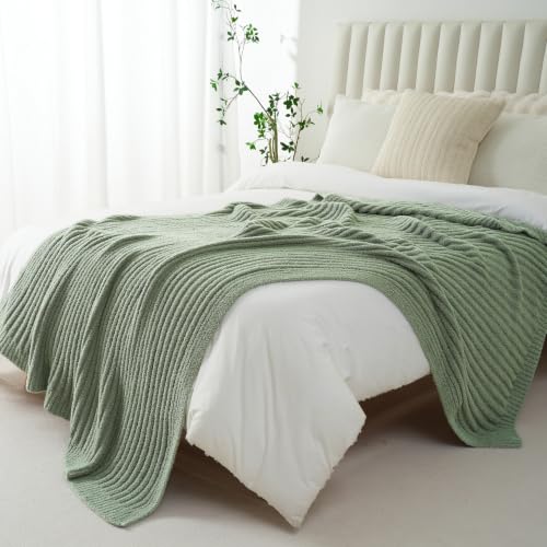 Battilo Sage Green Throw Blanket, Fuzzy Soft Green Throw Blankets, 60"x80" - color: Sage Green, size: 60"x80"