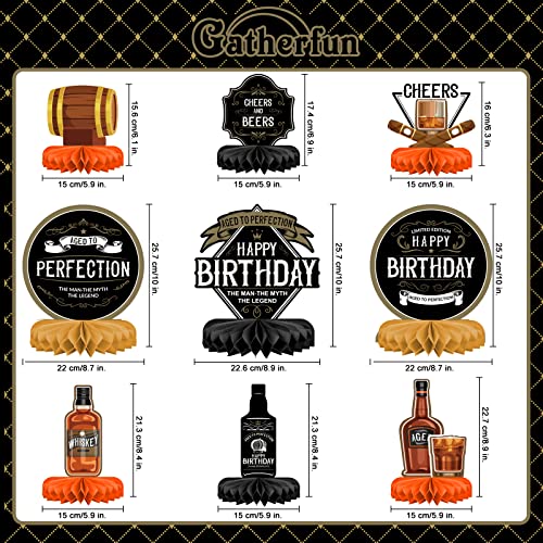 Whiskey pattern Birthday Party Decorations for MenTable Centerpiece Whiskey Honeycomb Table Toppers for 30th 40th 50th 60th 70th 80th Birthday decorations - style: birthday