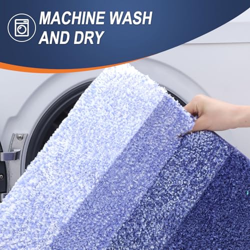 OLANLY Small Bathroom Rugs 24x16, Extra Soft Absorbent Microfiber Bath Rugs - color: Blue-violet, size: 24" X 16"