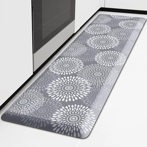 Kitchen Mat Water-Resistant Kitchen Rugs Cushioned Anti-Fatigue Floor Mat - color: Grey, size: 60"L x 17.3"W x 0.8"Th