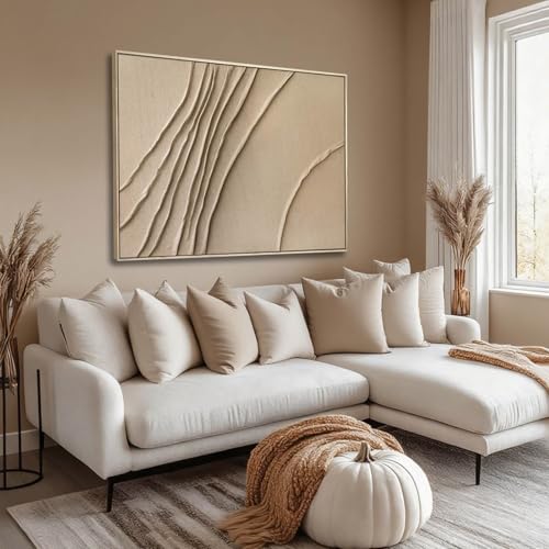 LEVERUP Abstract Painting Posters Art Brown Wall Artwork Minimalist Wall Decor for Dining Room Bedroom Office 32×40 Inchs Office Decorations Wall - color: Brown, size: 42"L x 34"W