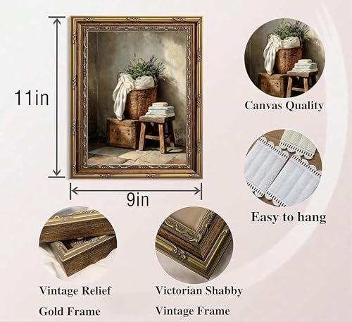 Kouserlin Laundry Room Framed Wall Art Rustic Laundry Wall Decor 9×11In - color: 【Laundry room】, size: 11''L×9''W