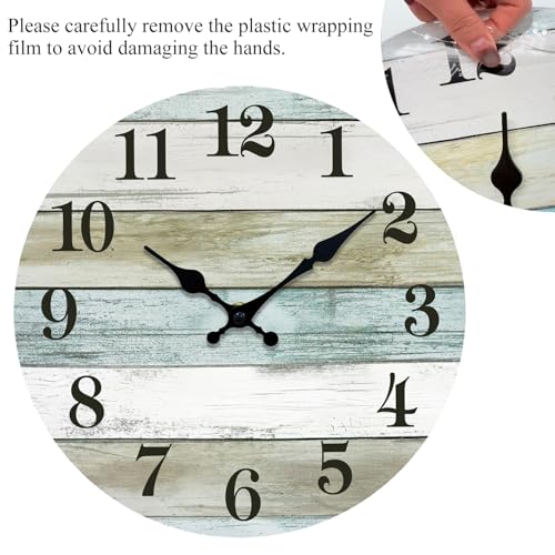 10 Inch Beach Wall Clock, Silent Non-Ticking Battery Operated - color: Blue, size: 10 Inch