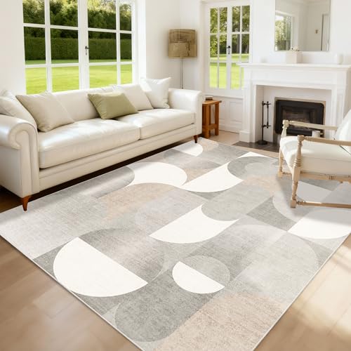 5x7 Area Rugs Grey Modern Washable Rug for Living Room Bedroom