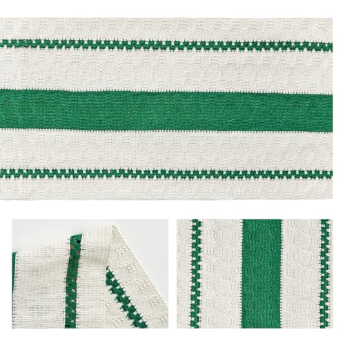 Artoid Mode Emerald Green Rustic Woven Table Runner 12x60 Inch - color: Dark Green, size: 12" x 60", Table Runner