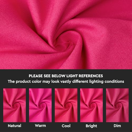 Encasa XO Table Runner, Cotton Canvas Dining Runner 13"x72" - color: Hot Pink, size: 13x72 in