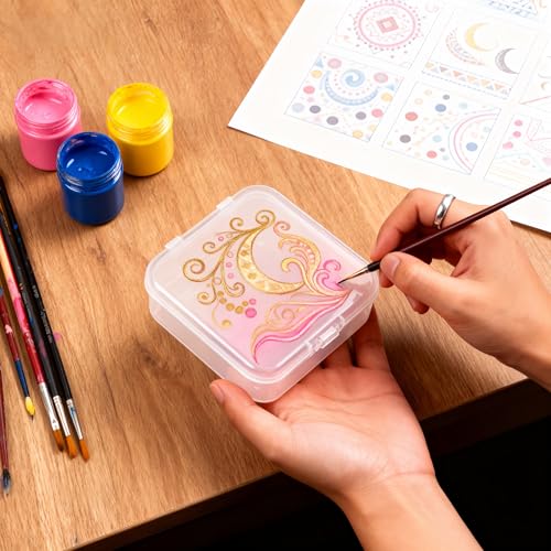 LJY 32 Clear Square Plastic Boxes, 2.5 x 2.5 x 0.8 in for Electronics - color: Transparent, size: Single Size (2.5 x 2.5 x 0.8 inch)