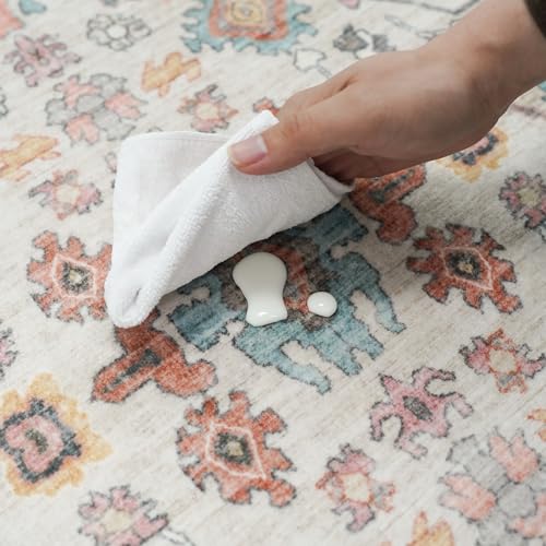2x6 Washable Hallway Runner Rug: Kitchen Runner Rugs with Rubber Backing - color: Beige/Colorful, size: 2' x 6' (Rectangular)