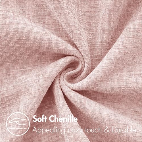 MIULEE Soft Chenille Throw Pillow Covers Pink 16x16 Inch Pack of 2 - color: Pink, size: 16" x 16" (Pack of 2)