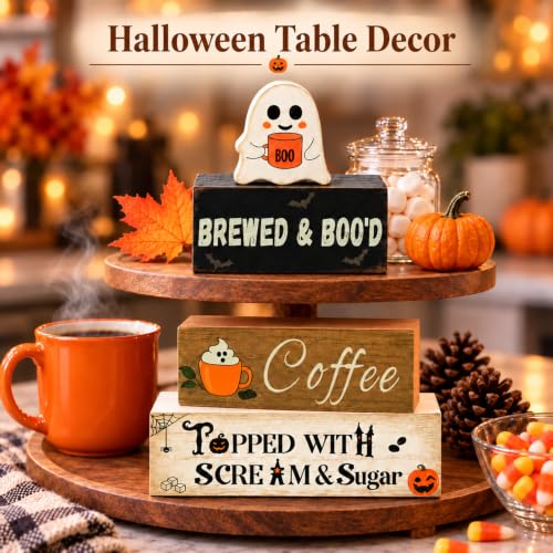 Cute Halloween Table Decor, Wooden Halloween Kitchen Decor