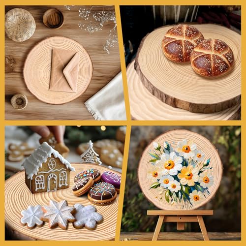 FSWCCK 2 Wood Slices 8-9in, Large Slabs for Wedding DIY - size: 2 Pcs 8"-9"