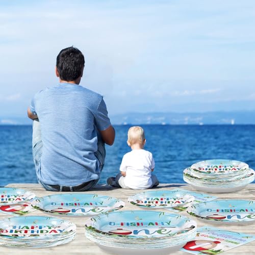 Grencian 96Pcs Ofishally One Birthday Party Decoration for Boys,Serve 24 - style: Ofishally 1st Kit