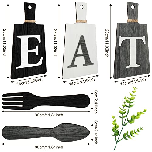 Jetec Cutting Board Eat Sign Set Wall Decor, Black, White, Gray - color: Black, White, Gray