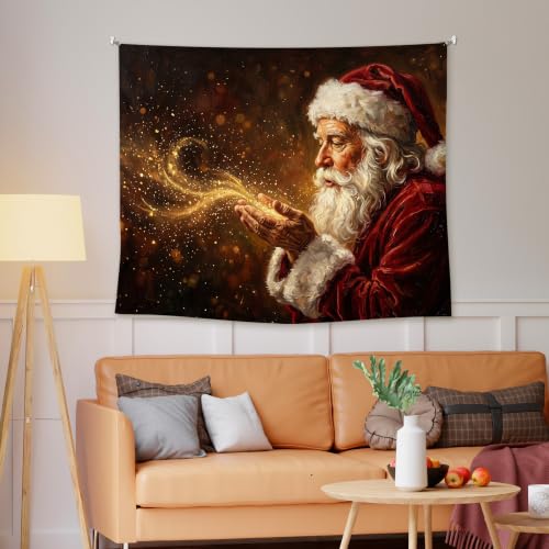 EGBTL Christmas Santa Claus Wall Tapestry, Vintage Moody Fantasy Xmas Santa Tapestry for Home, Winter Christmas Tapestries Wall Hanging Decor for Bedroom Living Room 50x60 Inches - color: Christmas18