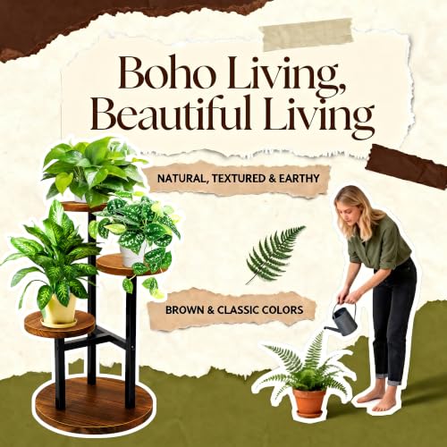 GEEBOBO 3 Tier Plant Stand Indoor - color: 3 Tier-Brown