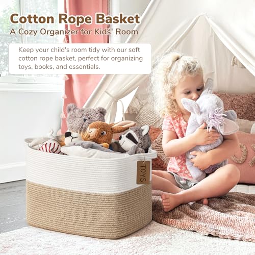 Goodpick 50L Large Woven Rope Storage Basket for Organizing, Jute - color: Jute, size: 18"L x 14"W x 12"H