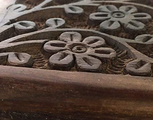 New Age Imports, Inc. GIFT IDEAS~ Floral Carved Handmade Wooden Box 4 inches by 6 inches~Ideal for storing Jewelry, Coins, Tartot cards, Small Treasures, URN Box & etc (Floral Carved 4"x6") - size: Floral Carved 4 x 6 inches