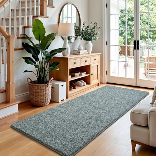 Keeko 2x6 Area Rugs for Living Room,Soft Washable Memory Foam Bedroom Rug - color: Grey-green, size: 2' X 6' (Rectangular)