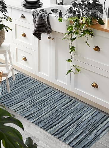 THE BEER VALLEY Chindi Area Runner 2x6 Feet - Charcoal - color: Charcoal, size: 2' x 6' (Runner)
