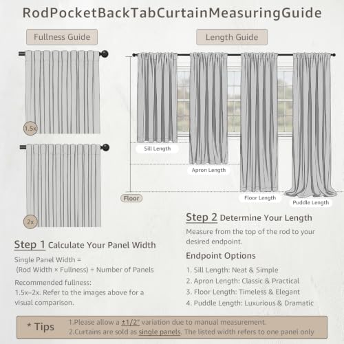 jinchan Beige Linen Curtains with Laced Trim Back Tab 50x 102 Inch 2 Panels - color: Laced Beige, size: 50"W x 102"L (Pack of 2)