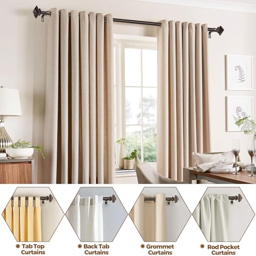 KAMANINA Square Finials for Curtain Rods 1 and 7/8 Inch, Set of 2, Bornze - color: Antique Bronze