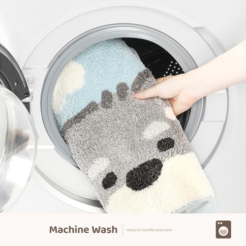 Molesun Schnauzer Bath Mat 16x24, Soft Absorbent Microfiber Bath Rugs - color: Schnauzer, size: 16" x 24"