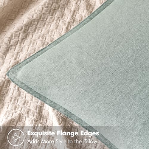 MIULEE Decorative Linen Pillow Covers 20x20 Inch Aqua Green - color: Aqua Green, size: 20" x 20" (Pack of 2)