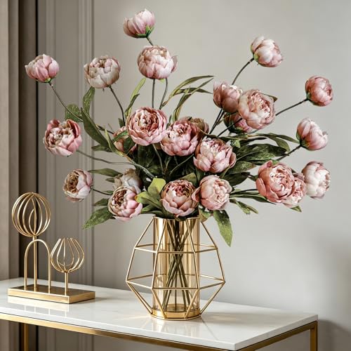 6Pcs Viral Peony Artificial Flowers for Vase - color: Pink, size: 6Pcs