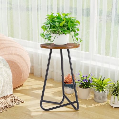 Plant Stand Indoor,Small Plant Table,Metal Display Rack,Brown,20 In - color: Brown, size: 20 In