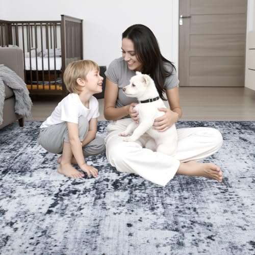 2x6 Washable Runner Rug:Modern Abstract Kitchen Carpet Black - color: Black, size: 2' x 6' (Rectangular)