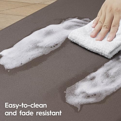 Laura Ashley - Anti-Fatigue Kitchen Mat, Iris Floral Design, Stain, Water & Fade Resistant, Cooking & Standing Relief, Non-Slip Backing, 2 Piece Set: 17.5" x 60" / 17.5" x 28" Light Blue Iris - color: Light Blue / Gray, size: 60"L x 17.5"W / 28"L x 17.5"W