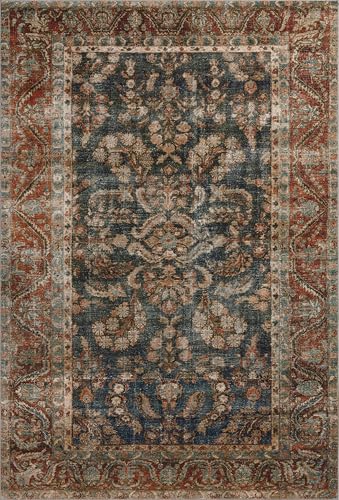 Loloi Chris Loves Julia Jules Ocean/Spice 2'-6" x 12'-0" Runner Rug - color: Ocean / Spice, size: 2'6" x 12' (Rectangular)